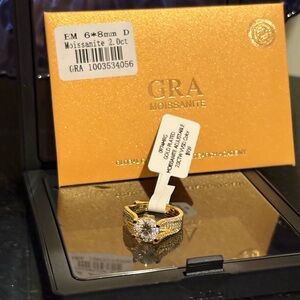 2ct Moissanite Gold Plated Adjustable Ring Retail:$939